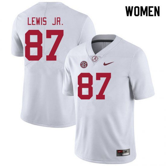 White Danny Lewis Jr. #87 Alabama Women Replica Official College Football Jersey -Hot Sale